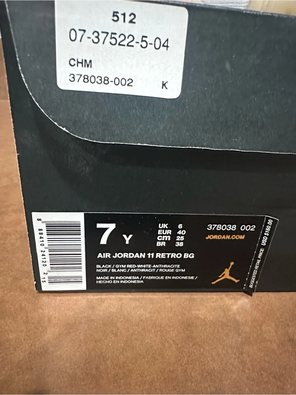 Jordan Air Jordan 11 Retro BG Box - Black/White/Red 7Y